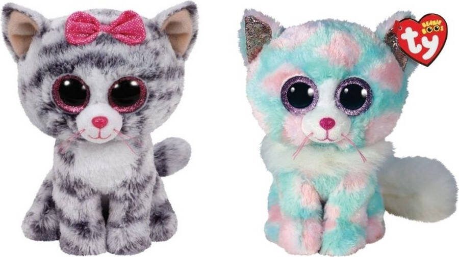 Ty Knuffel Beanie Boo's Kiki Cat & Opal Cat