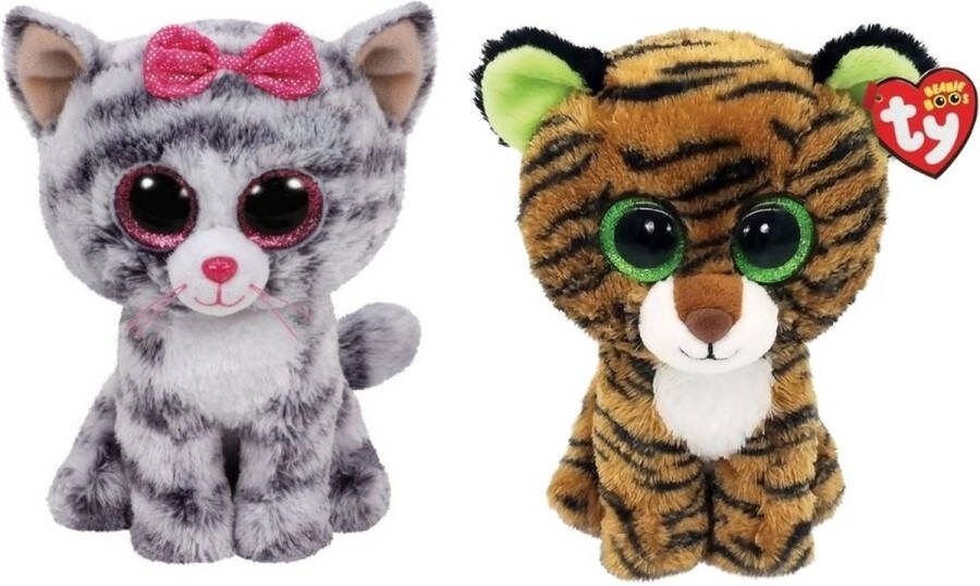 Ty Knuffel Beanie Boo's Kiki Cat & Tiggy Tiger