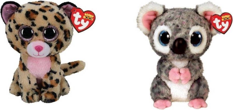Ty Knuffel Beanie Boo's Livvie Leopard & Karli Koala