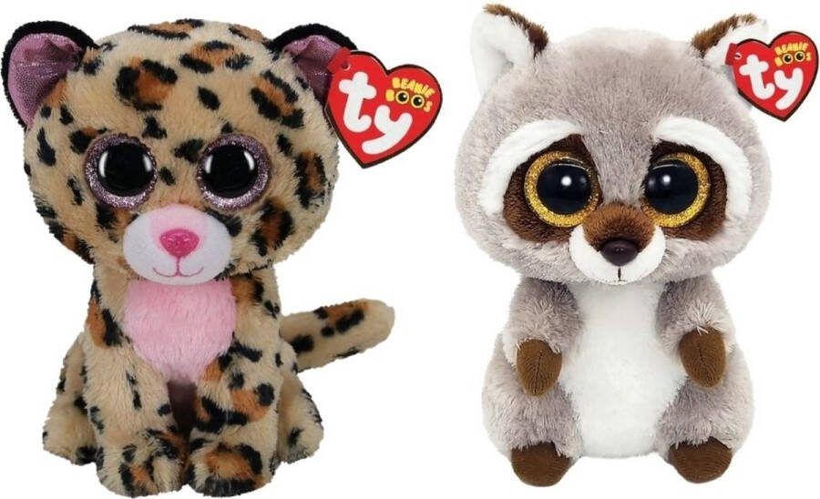 Ty Knuffel Beanie Boo's Livvie Leopard & Racoon