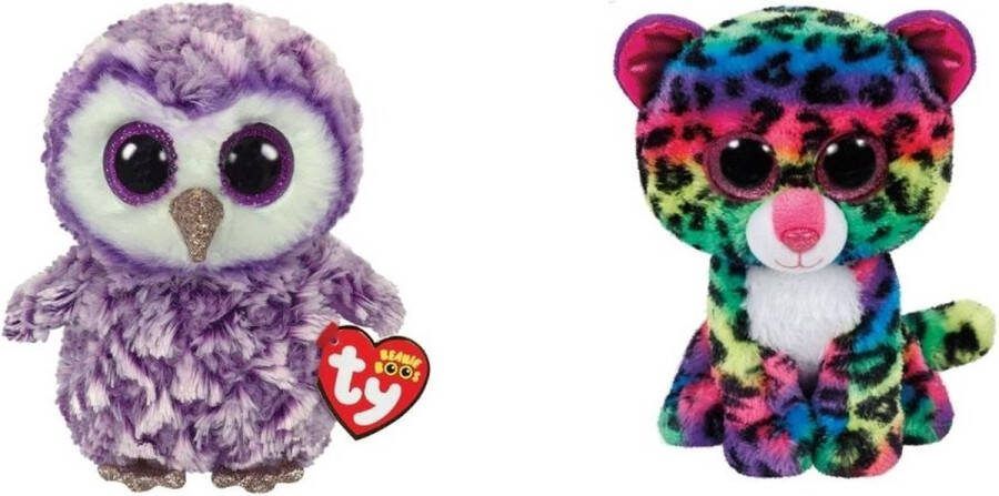 Ty Knuffel Beanie Boo's Moonlight Owl & Dot Leopard