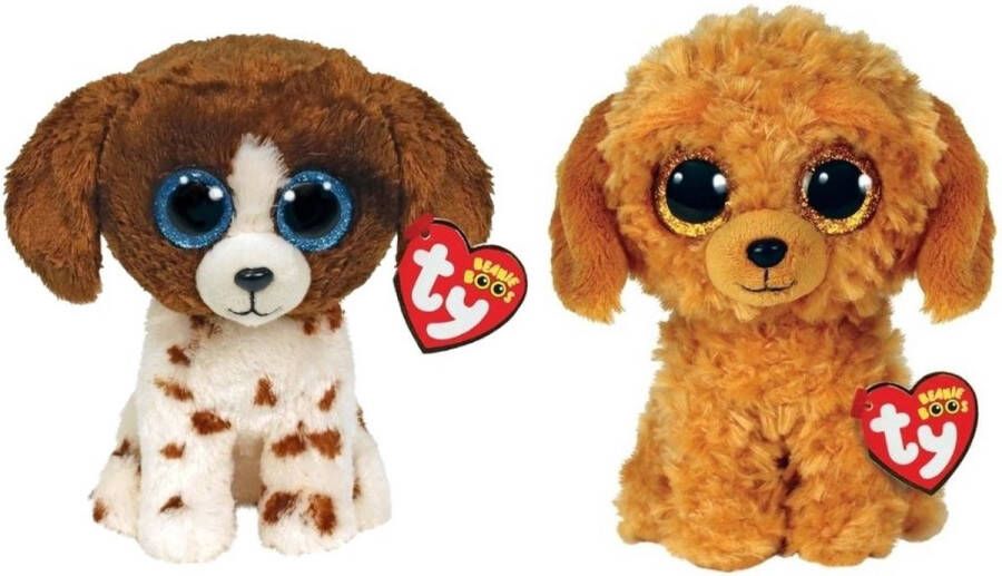 Ty Knuffel Beanie Boo&apos;s Muddles Dog & Golden Doodle Dog