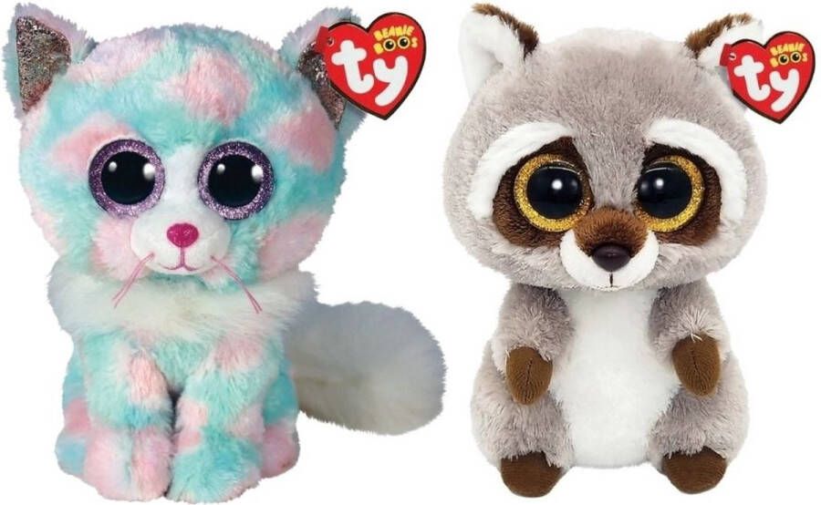 Ty Knuffel Beanie Boo&apos;s Opal Cat & Racoon