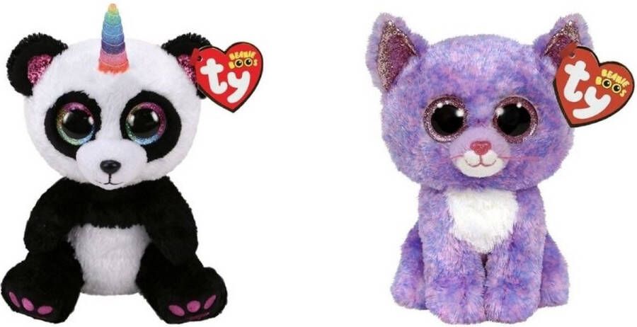Ty Knuffel Beanie Boo&apos;s Paris Panda & Cassidy Cat