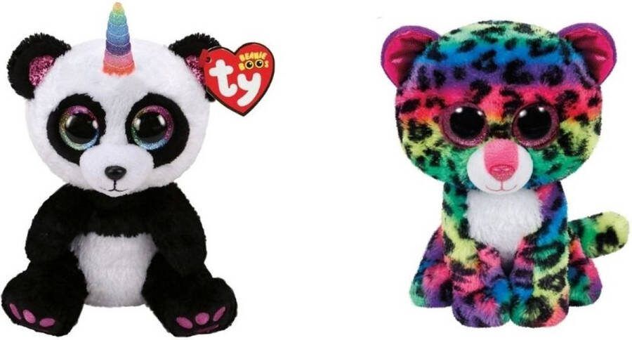 Ty Knuffel Beanie Boo's Paris Panda & Dot Leopard