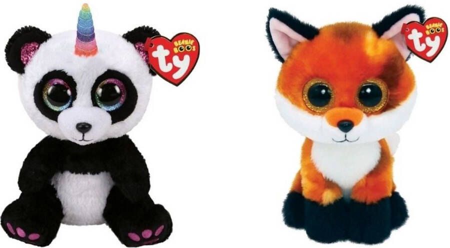 Ty Knuffel Beanie Boo&apos;s Paris Panda & Fox