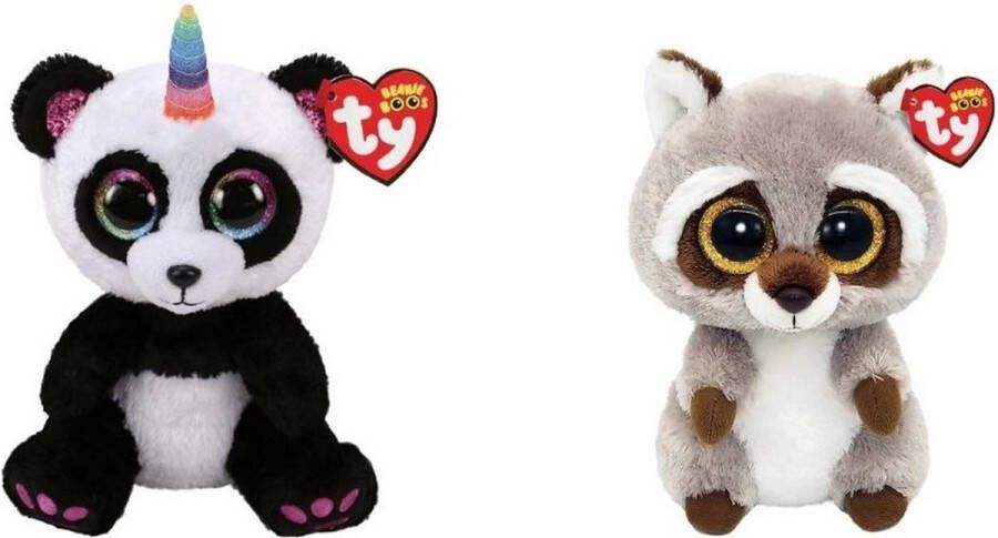 Ty Knuffel Beanie Boo&apos;s Paris Panda & Racoon