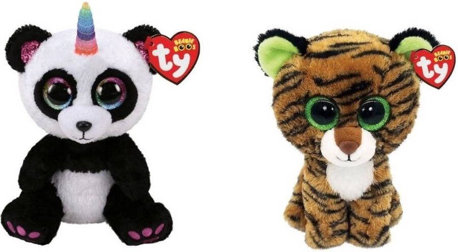 Ty Knuffel Beanie Boo's Paris Panda & Tiggy Tiger