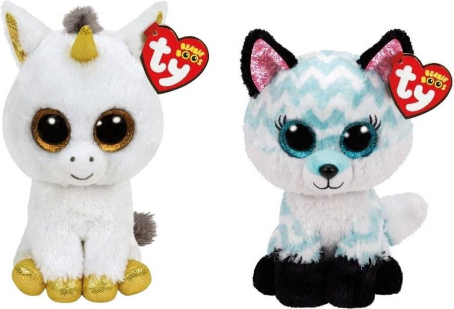 Ty Knuffel Beanie Boo&apos;s Pegasus Unicorn & Atlas Fox