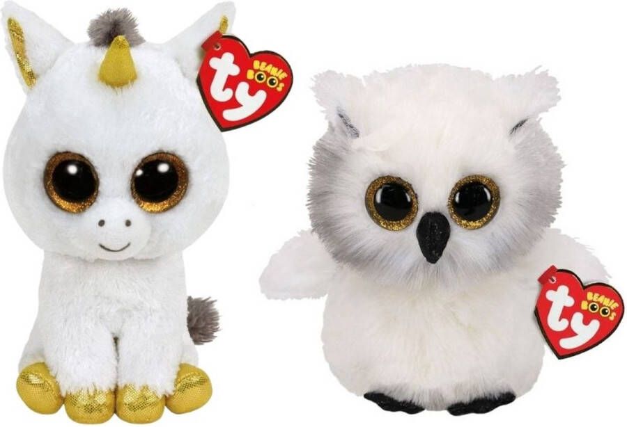 Ty Knuffel Beanie Boo&apos;s Pegasus Unicorn & Austin Owl