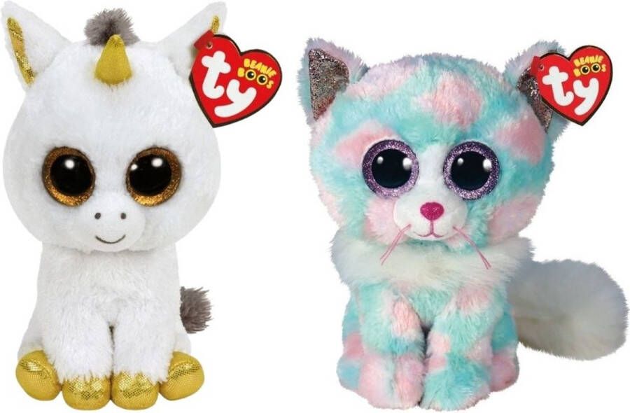 Ty Knuffel Beanie Boo&apos;s Pegasus Unicorn & Opal Cat