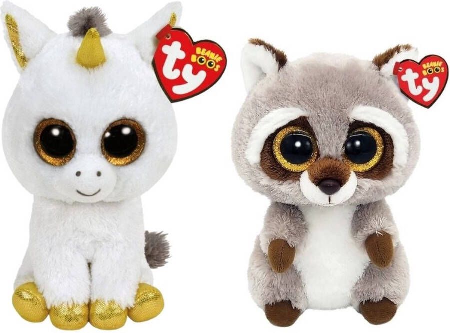 Ty Knuffel Beanie Boo&apos;s Pegasus Unicorn & Racoon