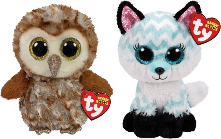 Ty Knuffel Beanie Boo&apos;s Percy Owl & Atlas Fox