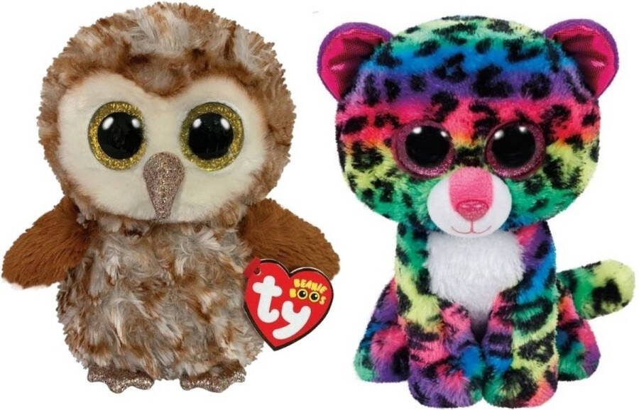 Ty Knuffel Beanie Boo's Percy Owl & Dot Leopard