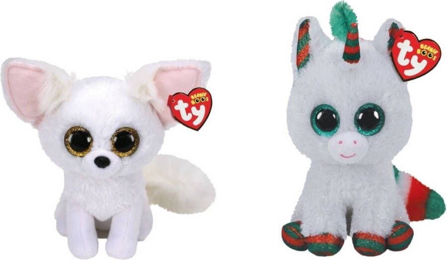 Ty Knuffel Beanie Boo&apos;s Phoenix Fox & Christmas Unicorn