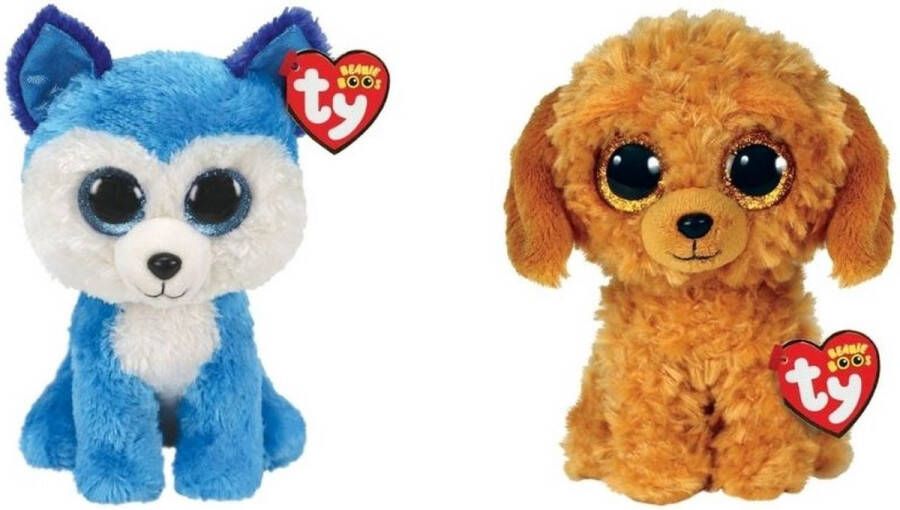 Ty Knuffel Beanie Boo&apos;s Prince Husky & Golden Doodle Dog