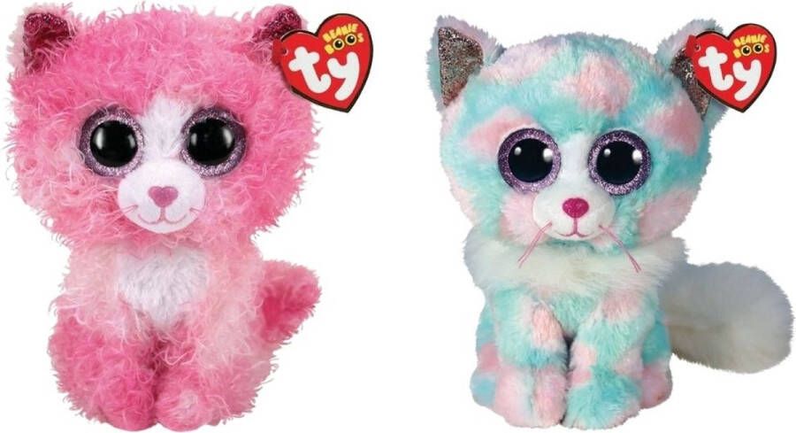 Ty Knuffel Beanie Boo&apos;s Reagan Cat & Opal Cat