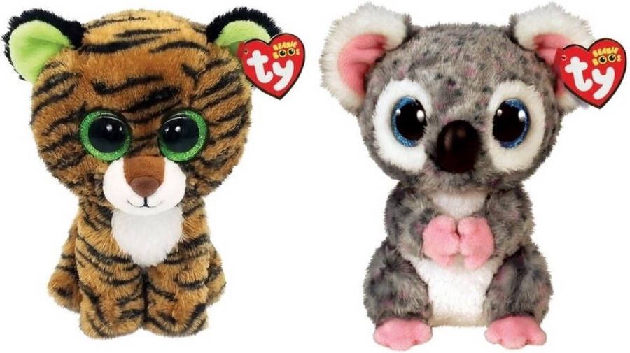 Ty Knuffel Beanie Boo&apos;s Tiggy Tiger & Karli Koala