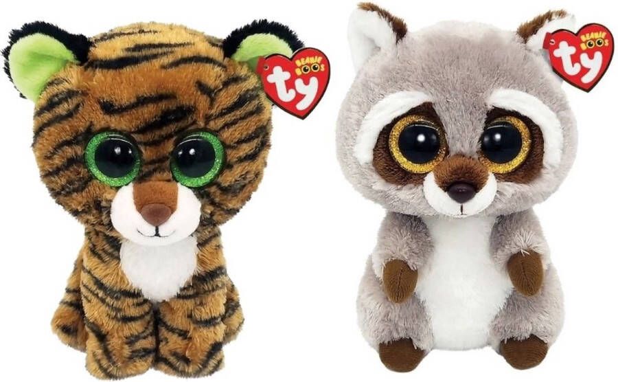 Ty Knuffel Beanie Boo&apos;s Tiggy Tiger & Racoon