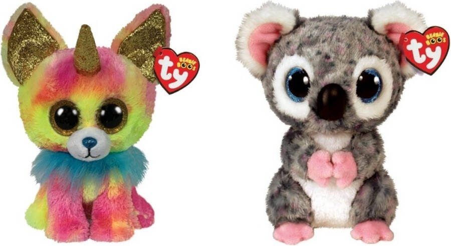 Ty Knuffel Beanie Boo's Yips Chihuahua & Karli Koala