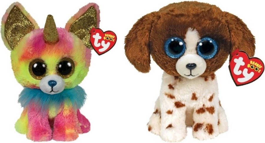 Ty Knuffel Beanie Boo&apos;s Yips Chihuahua & Muddles Dog