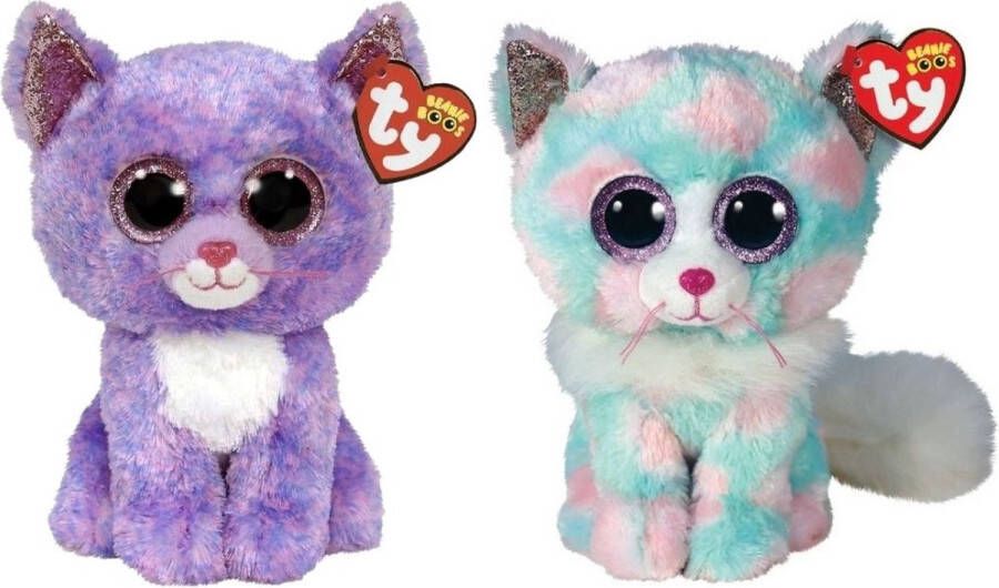 Ty Knuffel Beanie Buddy Cassidy Cat & Opal Cat