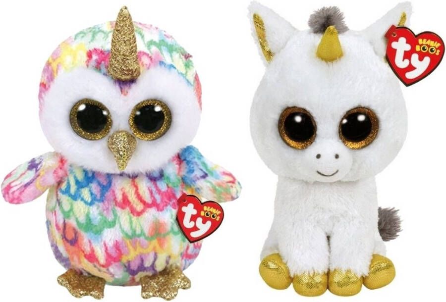 Ty Knuffel Beanie Buddy Enchanted Owl & Pegasus Unicorn