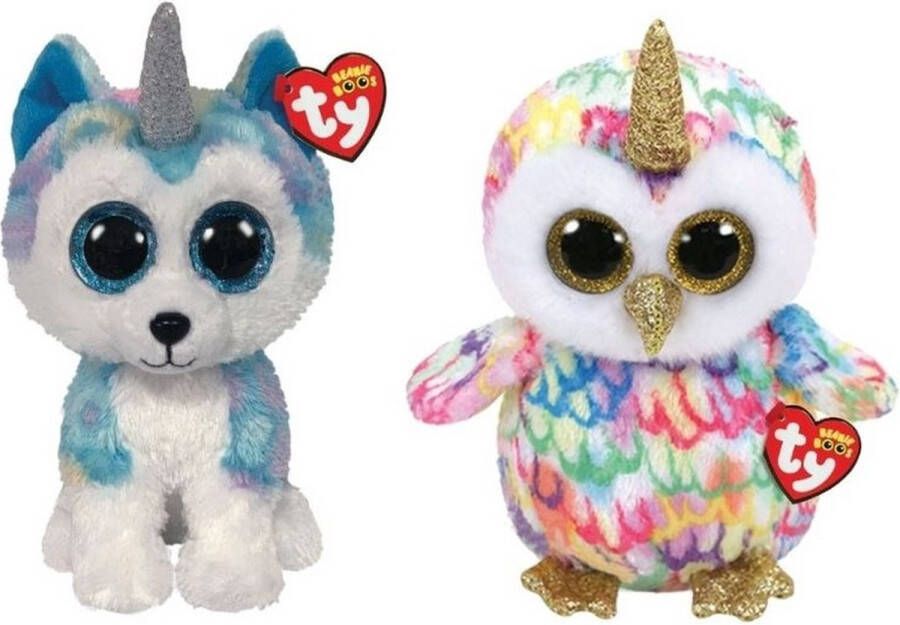 Ty Knuffel Beanie Buddy Helena Husky & Enchanted Owl