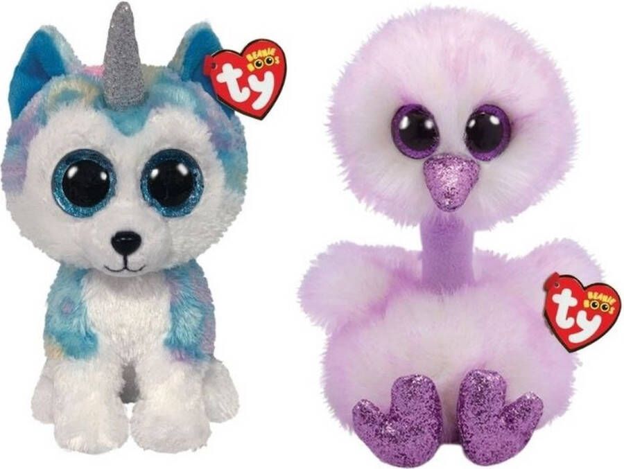 Ty Knuffel Beanie Buddy Helena Husky & Kenya Ostrich