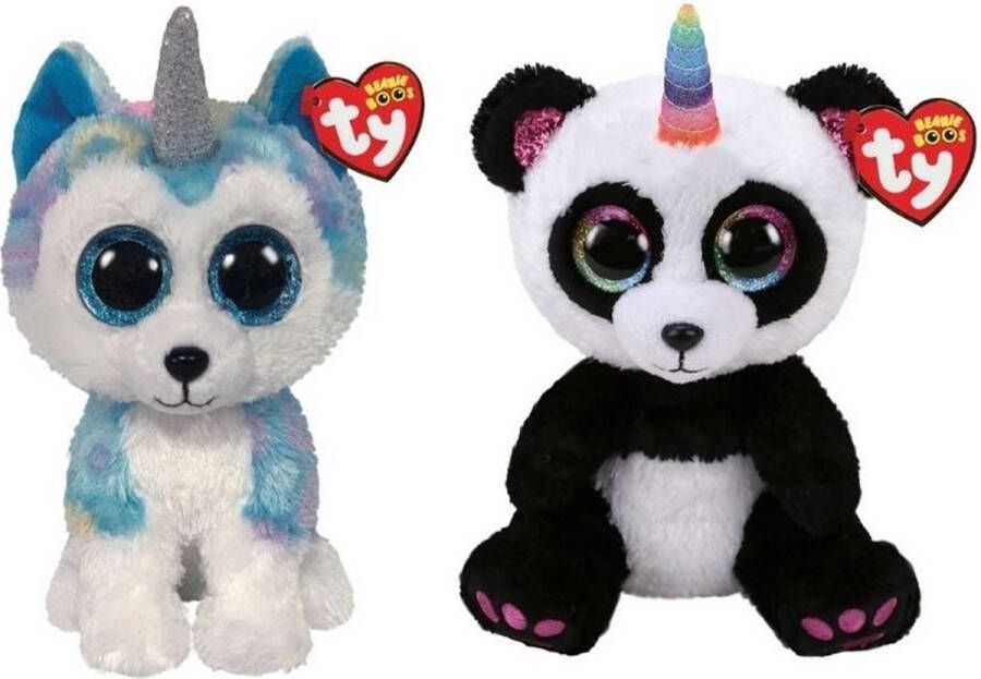 Ty Knuffel Beanie Buddy Helena Husky & Paris Panda