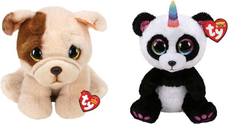 Ty Knuffel Beanie Buddy Houghie Dog & Paris Panda