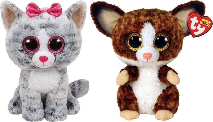 Ty Knuffel Beanie Buddy Kiki Cat & Bush Baby Galago