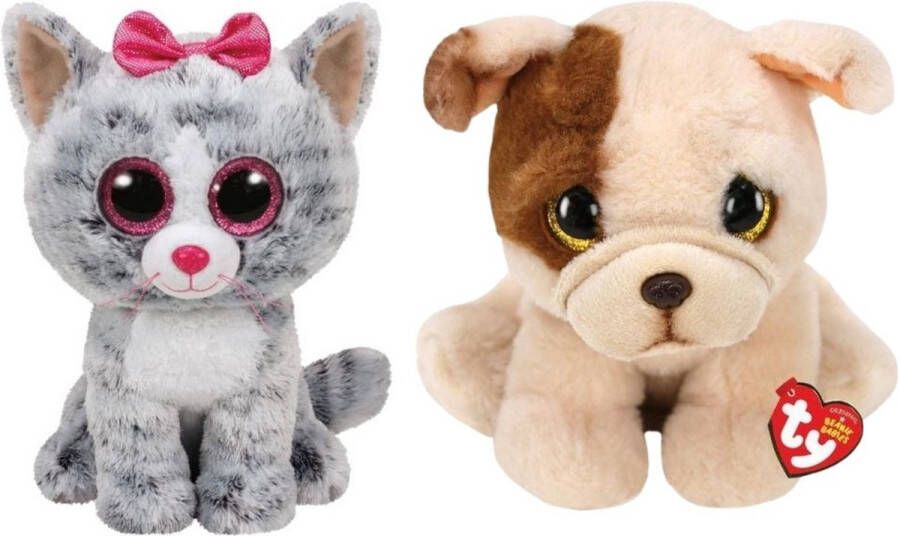 Ty Knuffel Beanie Buddy Kiki Cat & Houghie Dog