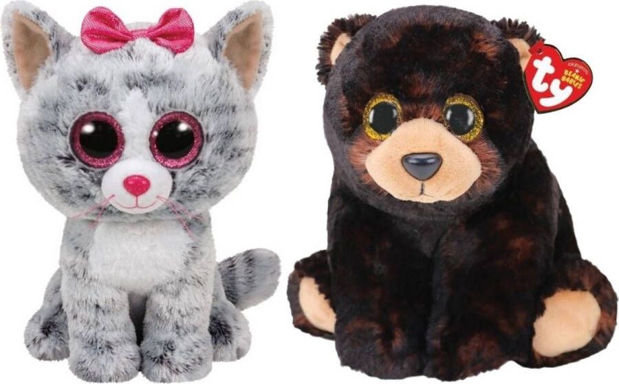 Ty Knuffel Beanie Buddy Kiki Cat & Kodi Bear