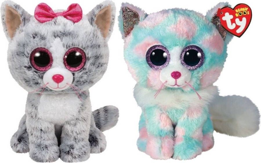 Ty Knuffel Beanie Buddy Kiki Cat & Opal Cat