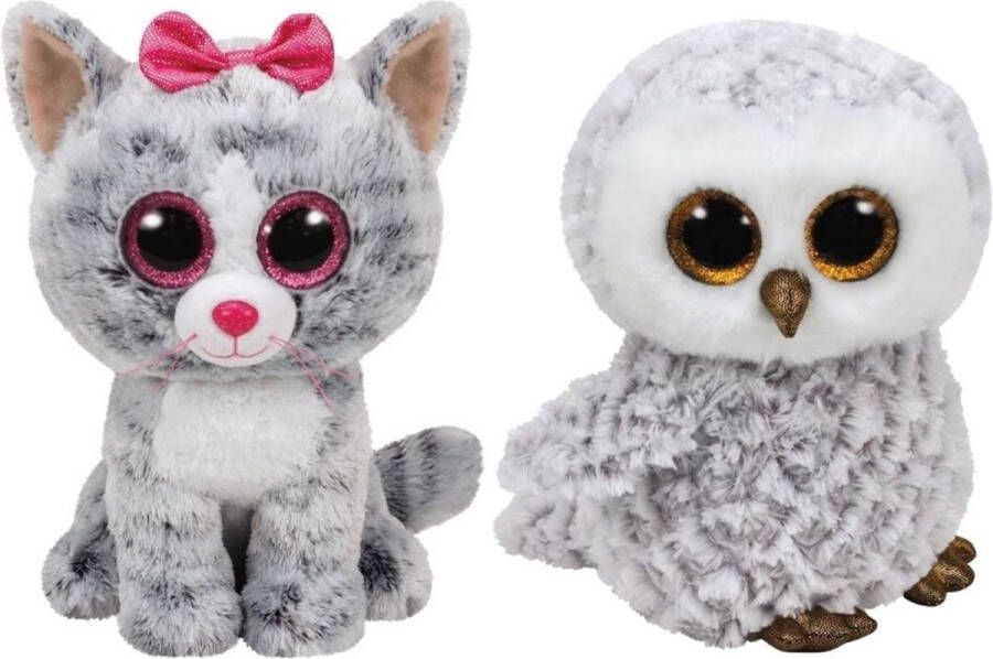 Ty Knuffel Beanie Buddy Kiki Cat & Owlette Owl