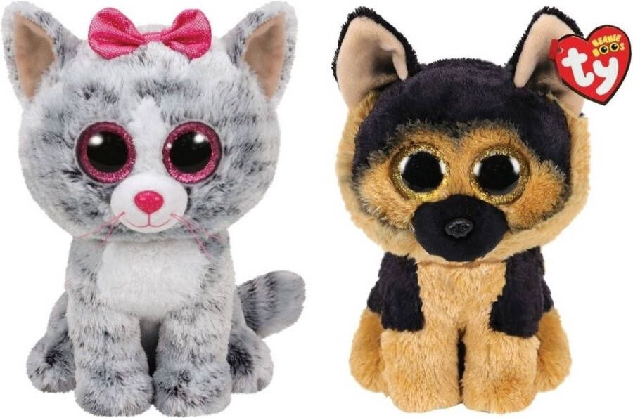 Ty Knuffel Beanie Buddy Kiki Cat & Spirit German Shepherd