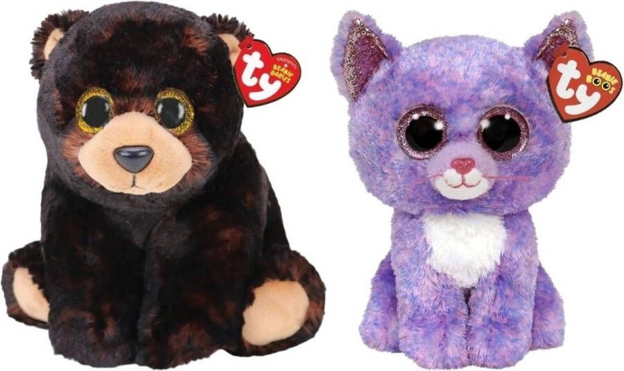 Ty Knuffel Beanie Buddy Kodi Bear & Cassidy Cat