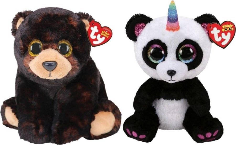 Ty Knuffel Beanie Buddy Kodi Bear & Paris Panda