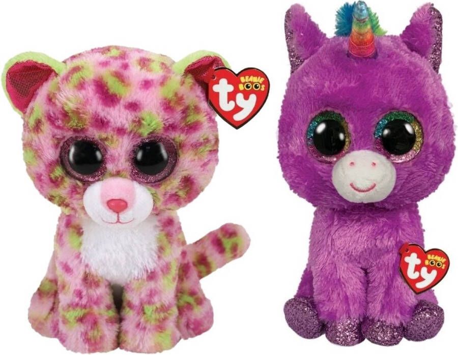 Ty Knuffel Beanie Buddy Lainey Leopard & Rosette Unicorn