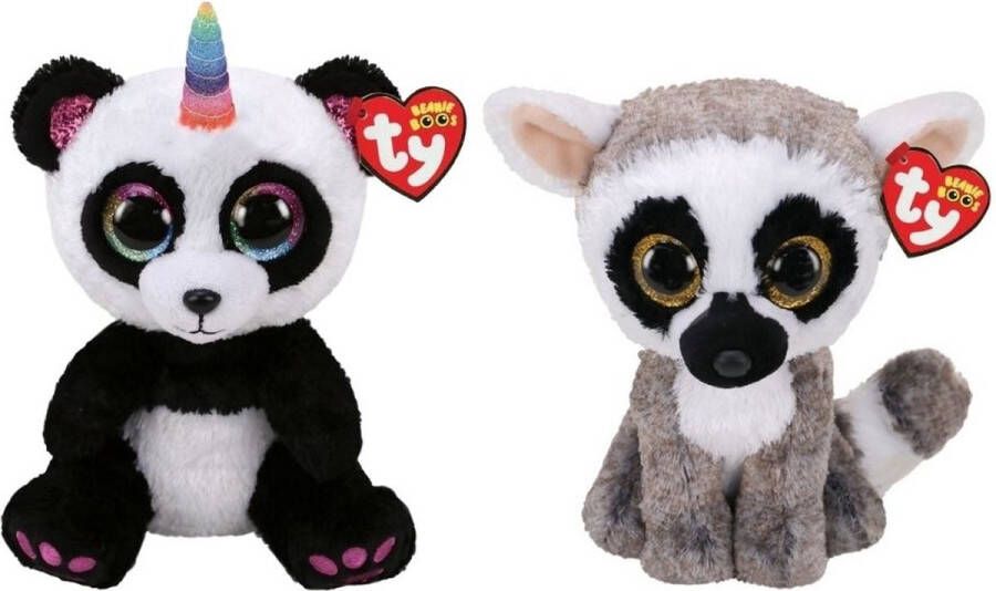 Ty Knuffel Beanie Buddy Paris Panda & Linus lemur