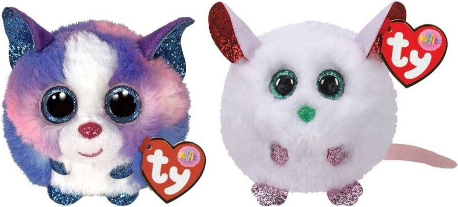 Ty Knuffel Teeny Puffies Cleo Husky & Christmas Mouse