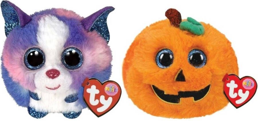 Ty Knuffel Teeny Puffies Cleo Husky & Halloween Pumpkin