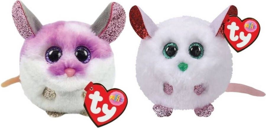 Ty Knuffel Teeny Puffies Colby Mouse & Christmas Mouse