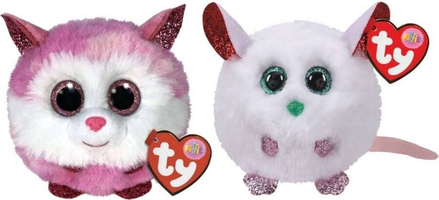 Ty Knuffel Teeny Puffies Princess Husky & Christmas Mouse