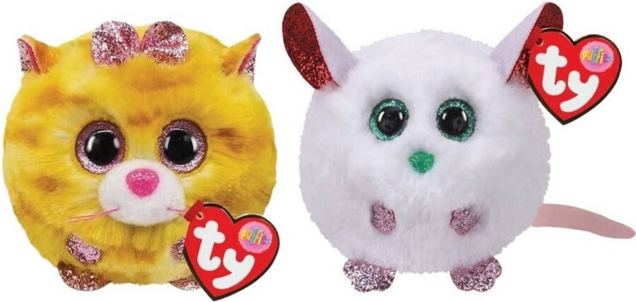 Ty Knuffel Teeny Puffies Tabitha Cat & Christmas Mouse