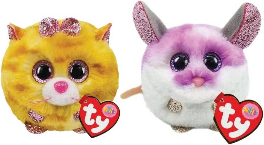Ty Knuffel Teeny Puffies Tabitha Cat & Colby Mouse