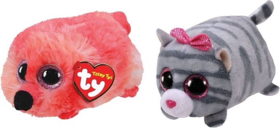 Ty Knuffel Teeny &apos;s Gilda Flamingo & Cassie Mouse