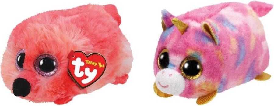 Ty Knuffel Teeny &apos;s Gilda Flamingo & Star Unicorn