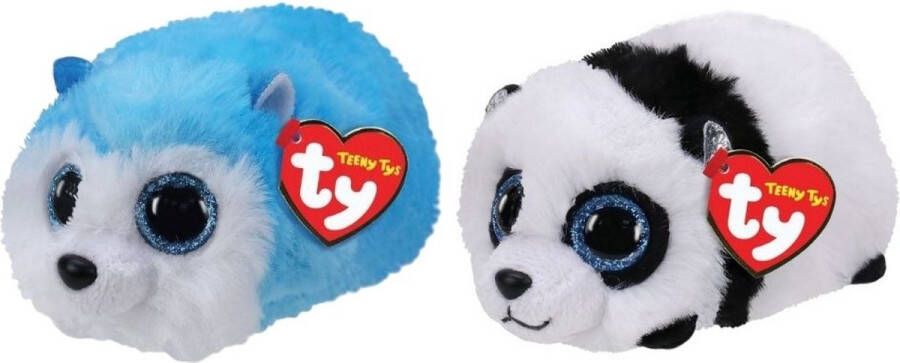 Ty Knuffel Teeny &apos;s Slush Husky & Bamboo Panda